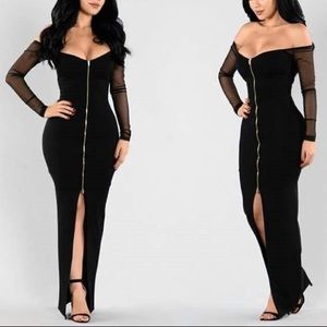 Black dress with zipper